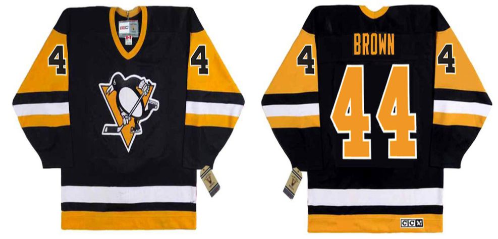 2019 Men Pittsburgh Penguins 44 Brown Black CCM NHL jerseys